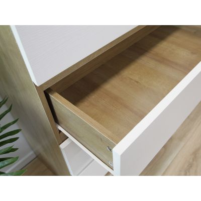 Harris 6 Drawers Tallboy - Oak + White