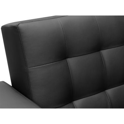 Colorado 3 Seater Sofa Bed Futon with Chaise - Black
