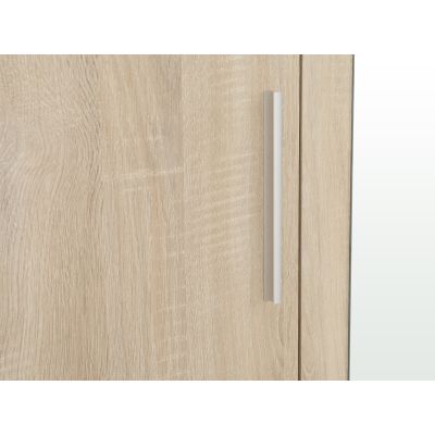 Bram 3 Door Wardrobe Cabinet with Mirror - Oak