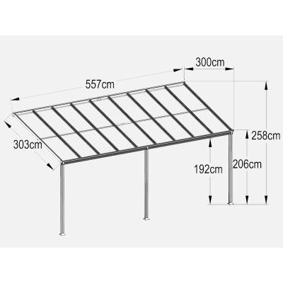 TOUGHOUT Patio Canopy Roof 5.57M x 3M - WHITE
