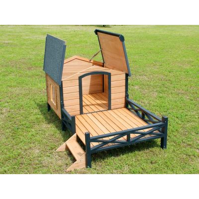 BINGO Wooden Dog House with Patio