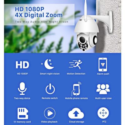 Full HD Outdoor WIFI PTZ CCTV Camera Motion Detection