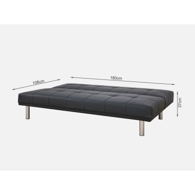 DENVER 3-Seater PU Sofa Bed BLACK