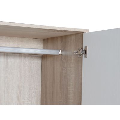Bram 3 Door Wardrobe with 2 Drawers - Oak + White