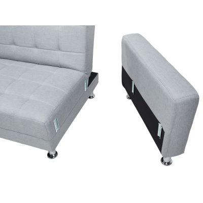 Minnesota 5 Seater Sofa Bed Futon with Chaise - Grey