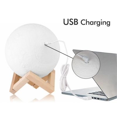 3D Moon Desk Lamp Night Light with Stand