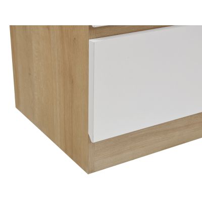 Harris 8 Drawers Low Boy - Oak + White