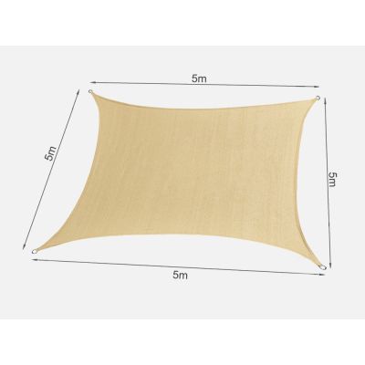 TOUGHOUT Shade Sail Square 5m x 5m - DESERT SAND