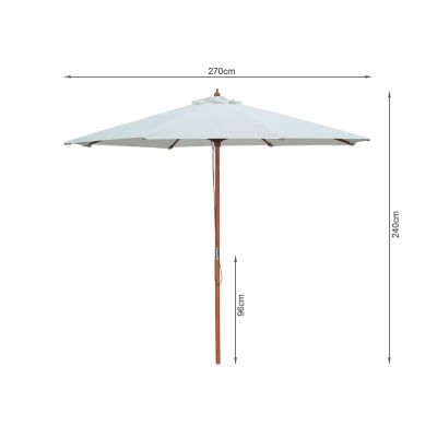 Outdoor Garden Patio Market Sun Umbrella - CREAM