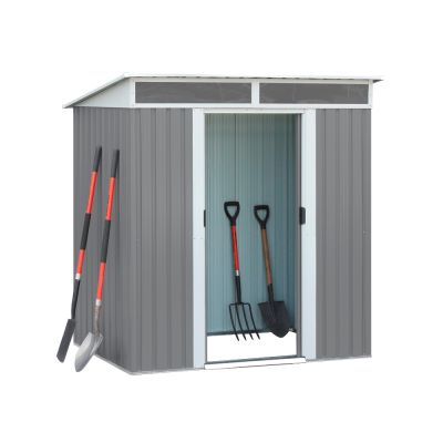 TOUGHOUT Garden Shed with Front Skylight 1.21M x 1.95M x 1.96M