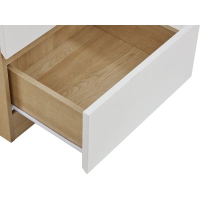 Harris Bedside Table - Oak + White