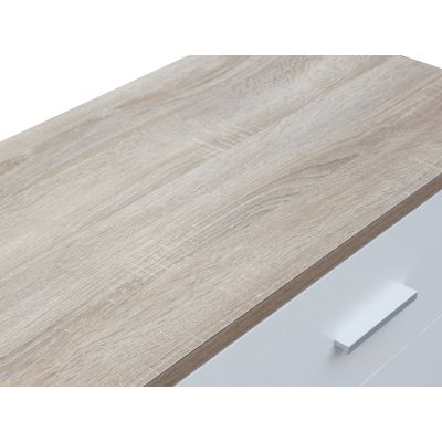 Bram Tallboy 5 Drawer Chest Dresser - Oak + White