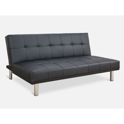DENVER 3-Seater PU Sofa Bed BLACK
