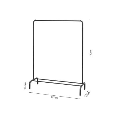 Metal Clothes Rack Organiser Coat Hanger 117x150cm - BLACK
