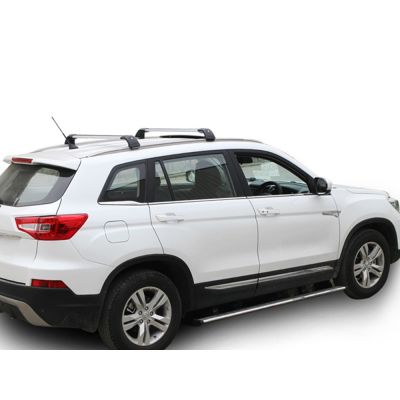 118-122cm Universal Car SUV Flush Rail Roof Rack 2PCS - SILVER