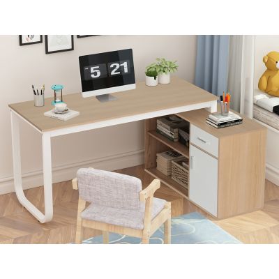 Yates 120cm Computer Desk with Right Cabinet - Oak