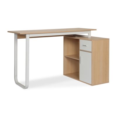 Yates 120cm Computer Desk with Right Cabinet - Oak