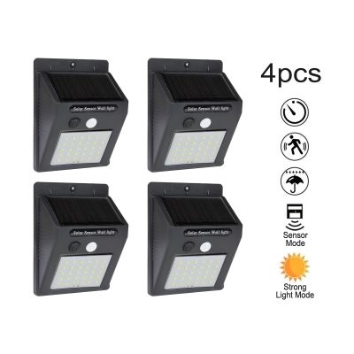 30 LED Wall Mounted Motion Solar Light - Set of 4