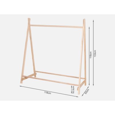 MALOMBE Wooden Clothes Rack Hanger - OAK