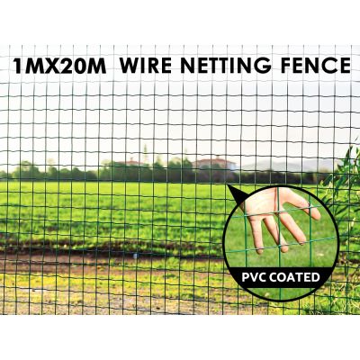 1x20m PVC Coated Wire Netting Fence