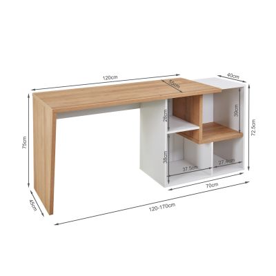 Flynn 170cm Computer Desk - Oak
