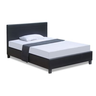 LOGAN Double PU Bed Frame - BLACK