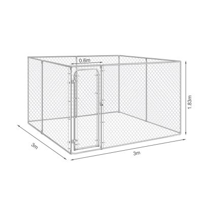 Bingo Dog Kennel and Run 3 x 3 x 1.83m