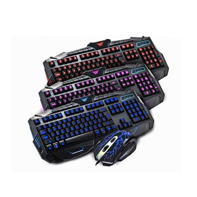 3 Colour LED Backlit  Gaming Keyboard Mouse Set