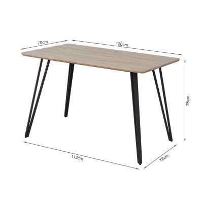ALLIE Dining Table Rectangle 120x70cm - OAK