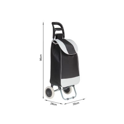 Folding Shopping Trolley Cart with Wheels - BLACK