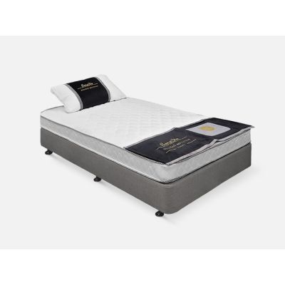 VINSON Fabric Single Bed with Basic Mattress - GREY