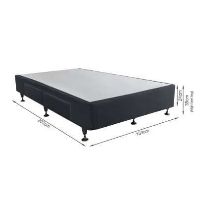 Charles Fabric Queen Bed Base 4 Drawers - Black