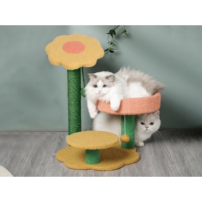 Flower Cat Tree Scratching Post - 2 Tiers