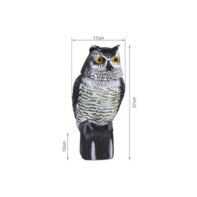 Garden Protection Repellent Bird Scarer Rotating Head Owl Statue