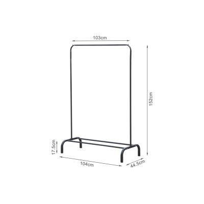 Metal Clothes Rack Stand Coat Hanger 104 x 152cm - Black