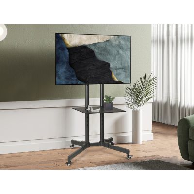 Mobile TV Stand with Wheels Height Adjustable 32