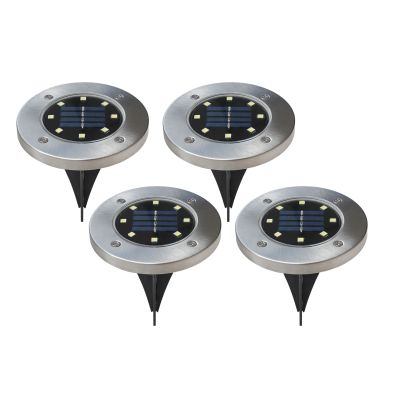 LED Solar Outdoor Garden Ground Lights - Set of 4