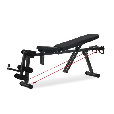 Adjustable Home Gym Dumbbell Weight Bench with Resistance Bands