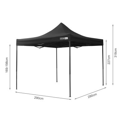 Toughout Breeze Gazebo 3 x 3m - Black