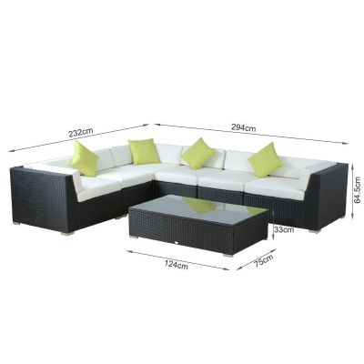 WHITSUNDAY Rattan Outdoor Sofa Set 7PCS