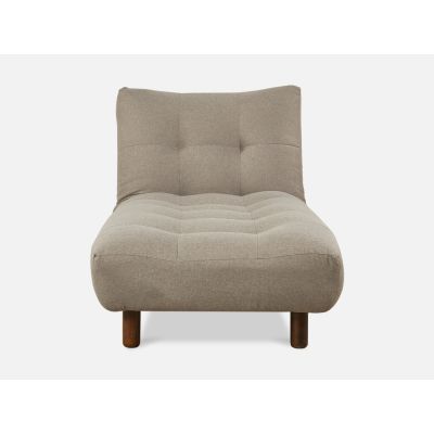 HELENA 3 Seater Fabric Sofa Bed Futon with Chaise - WARM STONE