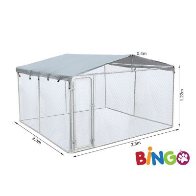 BINGO Dog Kennel and Run 2.3x2.3x1.2m With Roof