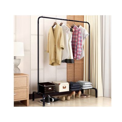 Metal Clothes Rack Organiser Coat Hanger 117x150cm - BLACK