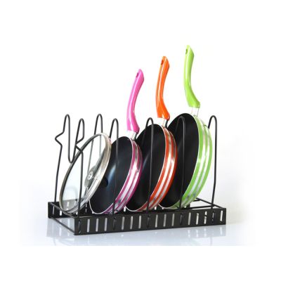 5 Tier Adjustable Pan Organizer Rack Pot Cookware Lid Holder