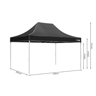 Toughout Thunderstorm Gazebo 3 x 4.5m - Black