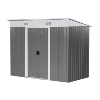 TOUGHOUT Garden Shed  2.37M x 1.31M x 1.81M Grey