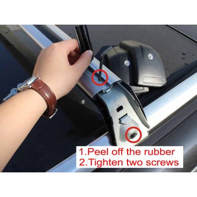 118-122cm Universal Car SUV Flush Rail Roof Rack 2PCS - SILVER