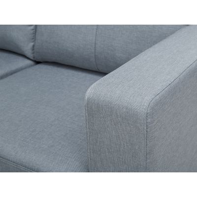Seattle 3-Seater Fabric Sofa Couch with Chaise - Grey