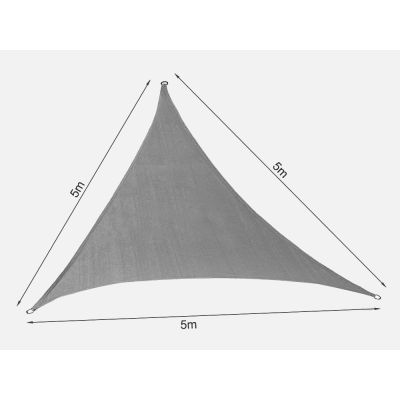 TOUGHOUT Shade Sail Triangle 5m x 5m x 5m - GREY