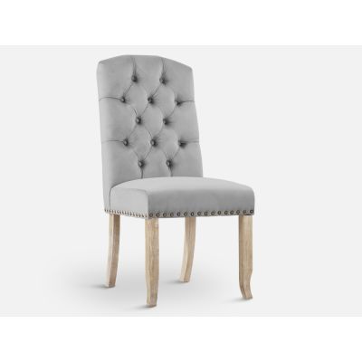 LAYLA 2PCS Velvet Dining Chair - GREY